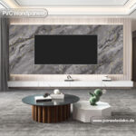 PVC-Marmorplatte – (Grau mit Goldadern) – Bild 2