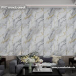 PVC-Marmorplatte – (Weiß mit goldenen Rissen) – Bild 2