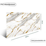 PVC Paneel – (Weißer Marmor mit goldenen Adern) – Bild 3